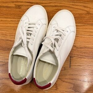 Common Projects White Sneakers with Burgundy Accents